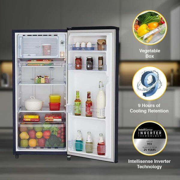 Whirlpool 200 IMPC PRM, 180L 1 Star Direct-Cool Single Door Refrigerator, 10 Years Warranty on Compressor, Sapphire Gloria