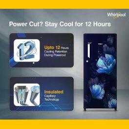 Whirlpool 205 IMPC PRM, 184L 2 Star Icemagic Pro Inverter Direct-Cool Single Door Refrigerator, 10 Years Warranty on Compressor, Sapphire Belita
