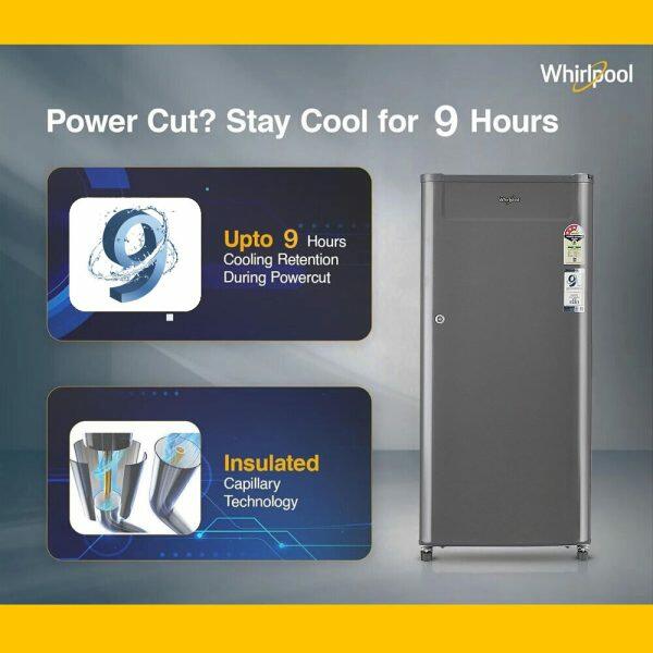 WHIRLPOOL 205 GENIUS CLS PLUS, 184L 2 Star Direct-Cool Single Door Refrigerator, 10 Years Warranty on Compressor, COSMIC GREY