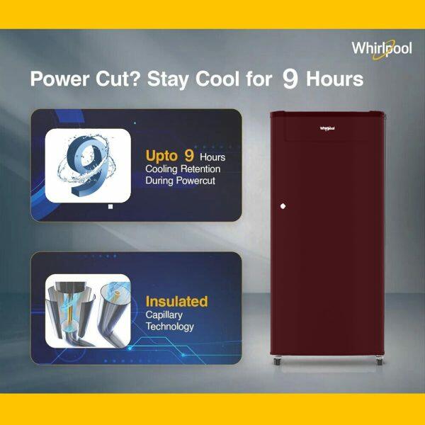 Whirlpool 200 GENIUS CLS Plus, 180L 1 Star Direct-Cool Single Door Refrigerator, 10 Years Warranty on Compressor, Wine Harmony