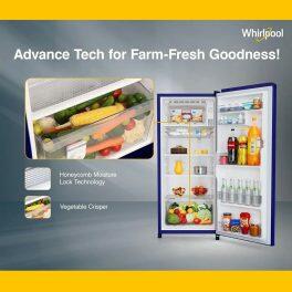 Whirlpool 205 IMPC PRM, 184L 2 Star Icemagic Pro Inverter Direct-Cool Single Door Refrigerator, 10 Years Warranty on Compressor, Sapphire Belita