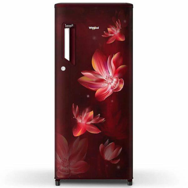 Whirlpool 215 IMPC PRM, 192 L 3 Star Ice-magic Pro Inverter Direct-Cool Single Door Refrigerator, 10 Years Warranty on Compressor, Wine Flower Rain