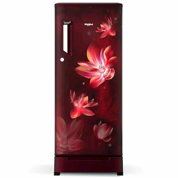 Whirlpool 215 IMPC ROY, 192L 3 Star Single Door Refrigerator, With Base Drawer, 10 Years Warranty on Compressor, Wine Flower Rain