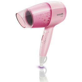 Philips BHC017/00, 1200 Watt Hair Dryer with 3 drying Setting, Thermoprotect temperature Setting and foldable handle, Cherry Pink