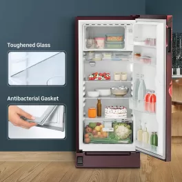 Liebherr DFPRDC 1921, 191L 3 Star Inverter, Direct Cool Single Door Refrigerator, Handsfree, Foot Pedal, Base Drawer,Bar Handle, 20 Years Warranty on Compressor, Red Divine