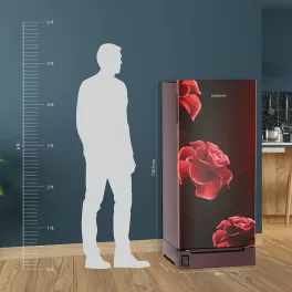 Liebherr DFPRDC 1921, 191L 3 Star Inverter, Direct Cool Single Door Refrigerator, Handsfree, Foot Pedal, Base Drawer,Bar Handle, 20 Years Warranty on Compressor, Red Divine