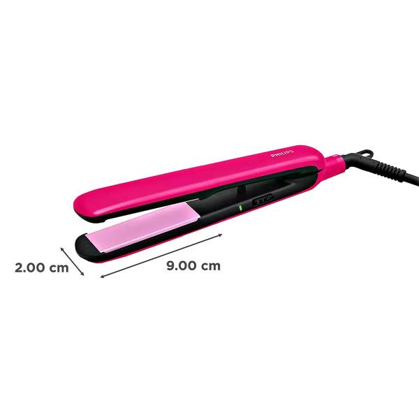 Philips BHS393, Hair Straightening Brush with Silk Protect Technology, Keratin Infused Cermaic Coating, 190 Degree and 210 Degree Temperature Setting with 1.6 Metre Cord, Cherry Pink