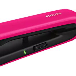 Philips BHS393, Hair Straightening Brush with Silk Protect Technology, Keratin Infused Cermaic Coating, 190 Degree and 210 Degree Temperature Setting with 1.6 Metre Cord, Cherry Pink