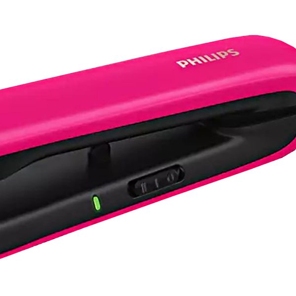 Philips BHS393, Hair Straightening Brush with Silk Protect Technology, Keratin Infused Cermaic Coating, 190 Degree and 210 Degree Temperature Setting with 1.6 Metre Cord, Cherry Pink