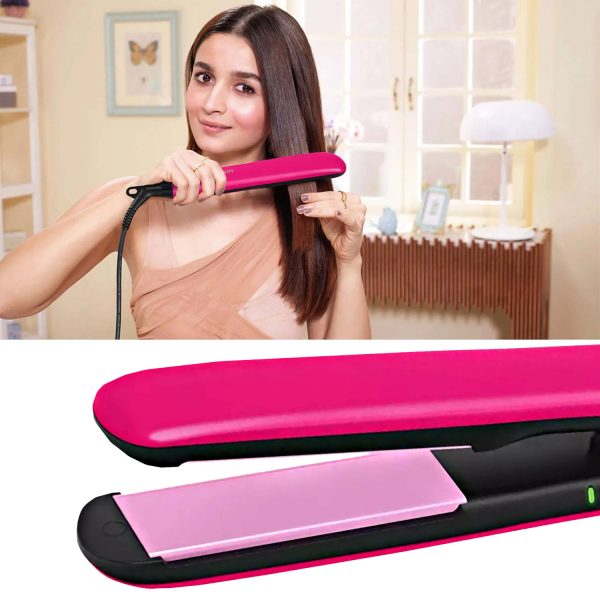 Philips BHS393, Hair Straightening Brush with Silk Protect Technology, Keratin Infused Cermaic Coating, 190 Degree and 210 Degree Temperature Setting with 1.6 Metre Cord, Cherry Pink