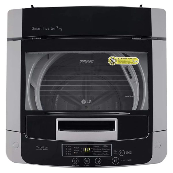 LG T75SKSF1Z, 7.5 KG Fully Automatic Top Load Machine with Smart Inverter Motor, Smart Diagnostics and 5 Star Rating, Middle Silver