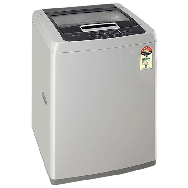 LG T75SKSF1Z, 7.5 KG Fully Automatic Top Load Machine with Smart Inverter Motor, Smart Diagnostics and 5 Star Rating, Middle Silver
