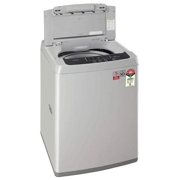 LG T75SKSF1Z, 7.5 KG Fully Automatic Top Load Machine with Smart Inverter Motor, Smart Diagnostics and 5 Star Rating, Middle Silver