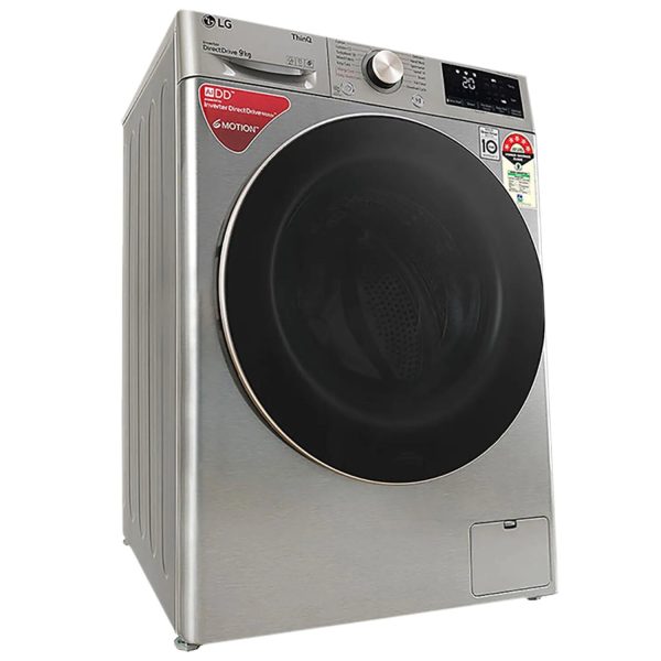 LG FHV1409ZWP, 9 KG 1400 RPM Fully Automatic Front Load Machine with AI Direct Drive Motor, Steam, Smart Diagnostics, Platinum Silver