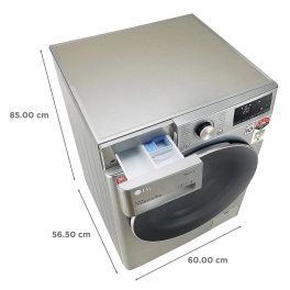 LG FHV1409ZWP, 9 KG 1400 RPM Fully Automatic Front Load Machine with AI Direct Drive Motor, Steam, Smart Diagnostics, Platinum Silver
