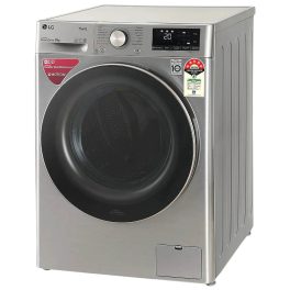 LG FHV1409ZWP, 9 KG 1400 RPM Fully Automatic Front Load Machine with AI Direct Drive Motor, Steam, Smart Diagnostics, Platinum Silver