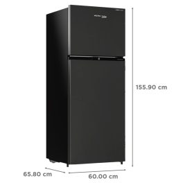Voltas Beko 275 Litre 2 Star Double Door Refrigerator with Pro Smart Inverter Compressor, Big Vegetable Box with Crisper and Neo Frost Dual Cooling, Wooden Black, RFF295D60/XBRXDIXX