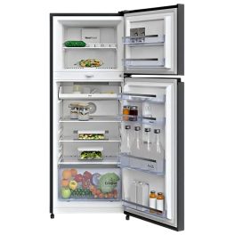 Voltas Beko 275 Litre 2 Star Double Door Refrigerator with Pro Smart Inverter Compressor, Big Vegetable Box with Crisper and Neo Frost Dual Cooling, Wooden Black, RFF295D60/XBRXDIXX
