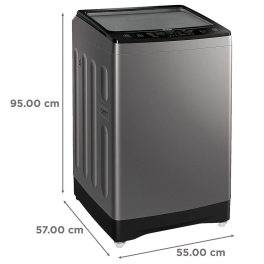 Haier HWM80-H826S6, 8 KG Fully Automatic Top Load Machine with Storm Pulsator, 3 Hot Water Modes, 15 Minutes Quick Wash and Built-In Heater, Silver