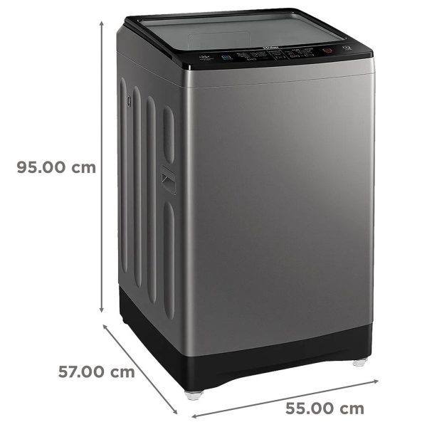 Haier HWM80-H826S6, 8 KG Fully Automatic Top Load Machine with Storm Pulsator, 3 Hot Water Modes, 15 Minutes Quick Wash and Built-In Heater, Silver