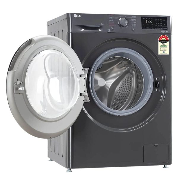 LG FHV1409Z4M, 9 KG 1400 RPM Fully Automatic Front Load Machine with AI Direct Drive Motor, Steam, Smart Diagnostics, Middle Black
