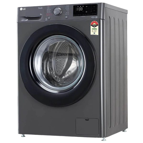LG FHV1409Z4M, 9 KG 1400 RPM Fully Automatic Front Load Machine with AI Direct Drive Motor, Steam, Smart Diagnostics, Middle Black