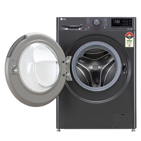 LG FHV1409Z4M, 9 KG 1400 RPM Fully Automatic Front Load Machine with AI Direct Drive Motor, Steam, Smart Diagnostics, Middle Black