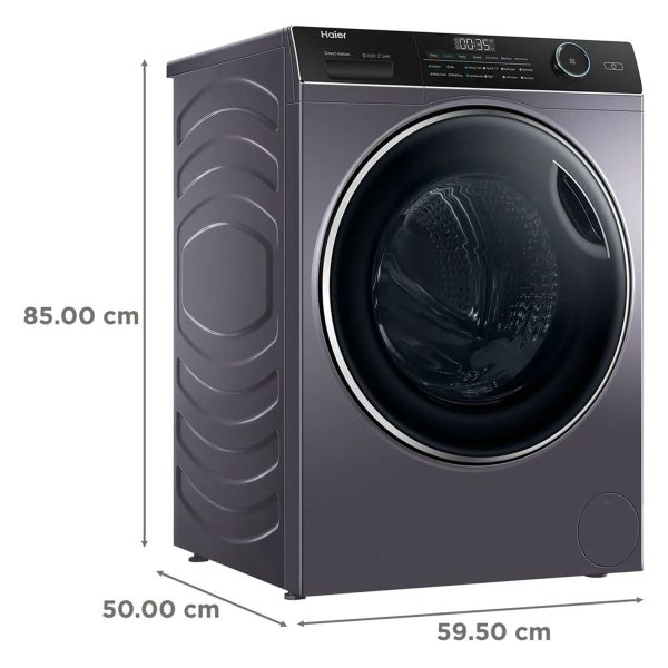 Haier HW80-DM14959CS6U, 8 KG 1400 RPM Fully Automatic Frontload Machine with Direct Motion Motorm 525MM Super Drum and Built-in Wi-Fi, Silver