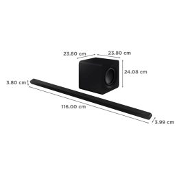 Samsung S800B/XL, 330 Watt 3.1.2 Channel Soundbar with Wireless Subwoofer, Dolby Atmos, Built in Alexa, Airplay and Wi-Fi, Black