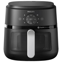 Philips NA221/00, 4.2 Litre Digital Air Fryer with Rapid Air Technology, Digital Touch Screen and Integrated Cord Storage, Black