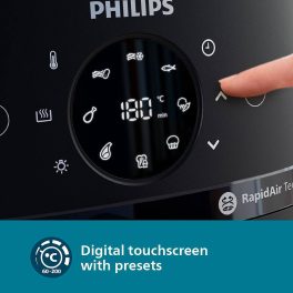 Philips NA221/00, 4.2 Litre Digital Air Fryer with Rapid Air Technology, Digital Touch Screen and Integrated Cord Storage, Black