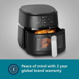 Philips NA221/00, 4.2 Litre Digital Air Fryer with Rapid Air Technology, Digital Touch Screen and Integrated Cord Storage, Black