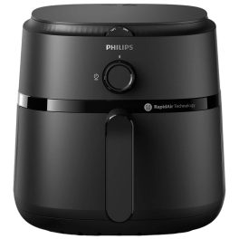 Philips NA130/00, 6.2 Litre Air Fryer with Rapid Air Technology, Adjustable Time and Temperature Setting and Dishwasher Safe Main Tray, Black