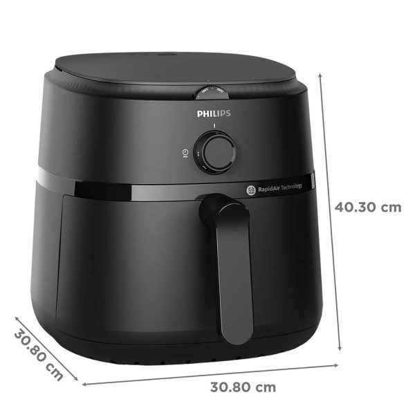 Philips NA130/00, 6.2 Litre Air Fryer with Rapid Air Technology, Adjustable Time and Temperature Setting and Dishwasher Safe Main Tray, Black