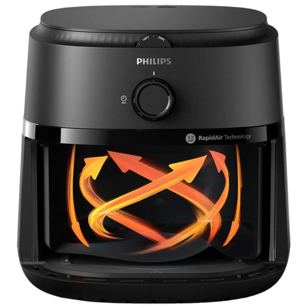 Philips NA130/00, 6.2 Litre Air Fryer with Rapid Air Technology, Adjustable Time and Temperature Setting and Dishwasher Safe Main Tray, Black