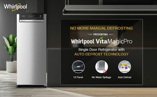 Whirlpool 215 VMPRO PRM 3S, 192 L 3 Star Vitamgic Pro Inverter Direct-Cool Single Door Refrigerator , Auto Defrost Technology, Alpha Steel