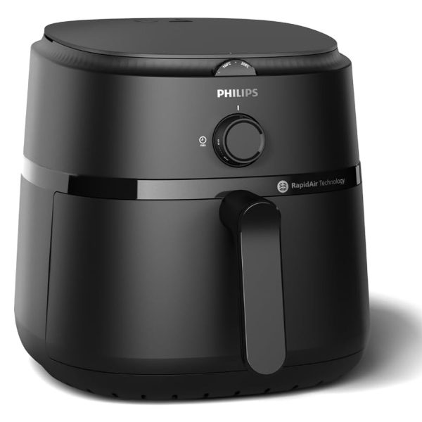 Philips NA130/00, 6.2 Litre Air Fryer with Rapid Air Technology, Adjustable Time and Temperature Setting and Dishwasher Safe Main Tray, Black