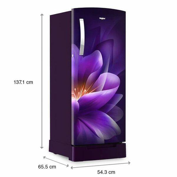 Whirlpool 215 IMPRO ROY, 192 L 3 Star Icemagic Pro Inverter Direct-Cool Single Door Refrigerator, With Base Drawer, Purple Forest