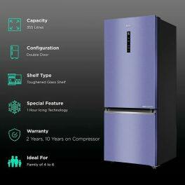 Haier HRB-3752BSI, 325 Litre 2 Star Triple Inverter and 14-in-1 Convertible, Storm Inox