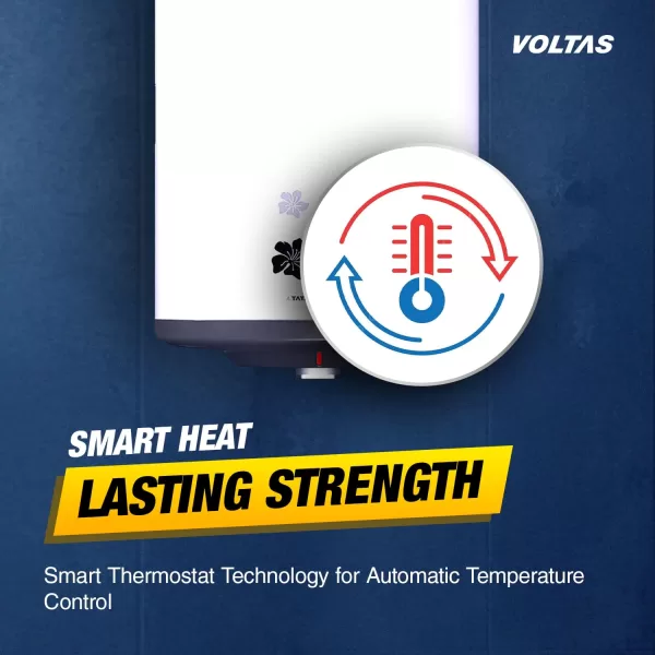 Voltas Aqua Pro, 10 Litre Water Heater with 8 Bar Pressure, 5 Star Rating, Adjustable Knob to set Temperature and Durable Plastic Body, White