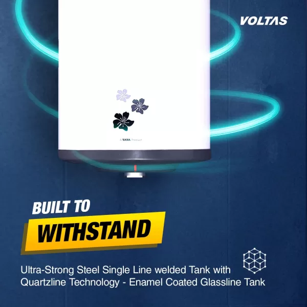 Voltas Aqua Pro, 10 Litre Water Heater with 8 Bar Pressure, 5 Star Rating, Adjustable Knob to set Temperature and Durable Plastic Body, White