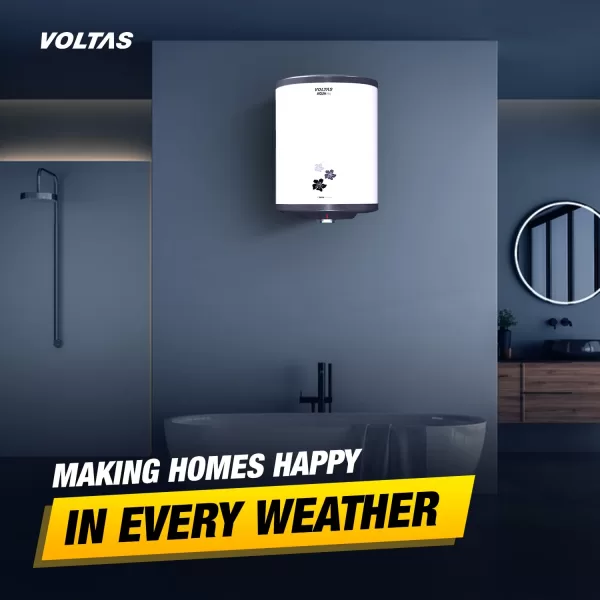 Voltas Aqua Pro, 10 Litre Water Heater with 8 Bar Pressure, 5 Star Rating, Adjustable Knob to set Temperature and Durable Plastic Body, White
