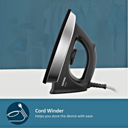 Philips GC181/80, 1000 Watt Heavy Weight Stainless Steel Dry Iron with Non- Stick Soleplate and Temperature Ready Light, Black