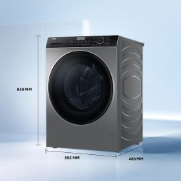 Haier HW80-IM12929CS3, 8 KG 1200 RPM Fully Automatic Frontload Machine with Inverter Motor, 525MM Super Drum and 12 Year Motor Warranty, Grey