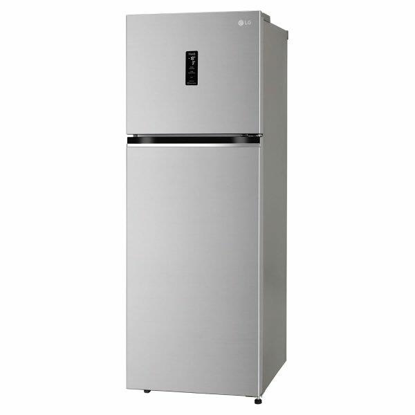LG 322L 3 Star Double Door Refrigerator (GL-T342TPZX, Shiny Steel)