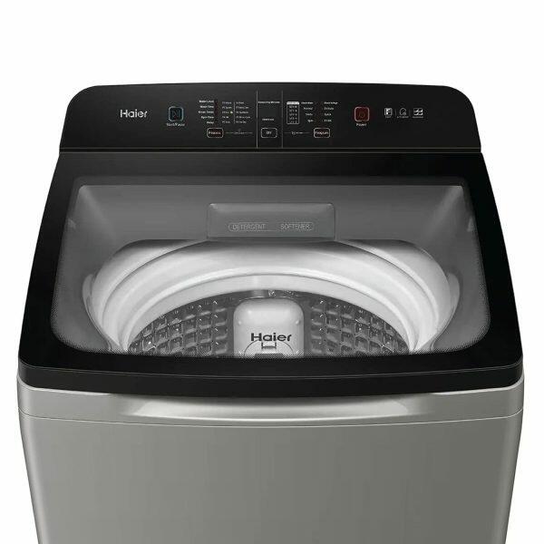 Haier HWM75-H678ES8, 7.5 KG Fully Automatic Top Load Machine with Storm Pulsator, Back Panel and Built-In Heater, Brown Grey