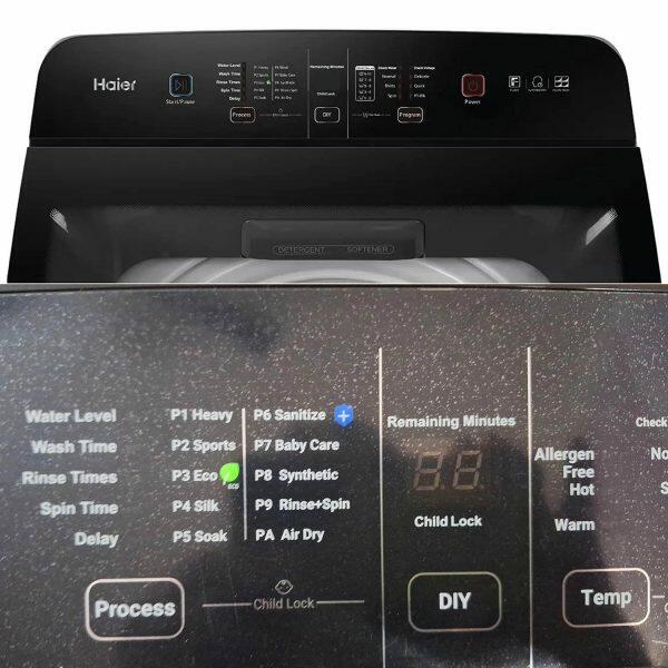Haier HWM75-H678ES8, 7.5 KG Fully Automatic Top Load Machine with Storm Pulsator, Back Panel and Built-In Heater, Brown Grey