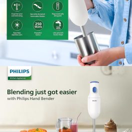 Philips 250W Hand Blender (HL1655/00, White)
