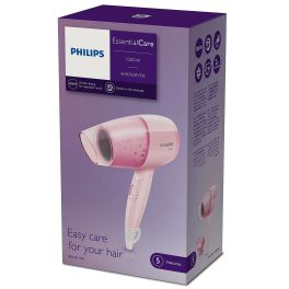 Philips BHC017/00, 1200 Watt Hair Dryer with 3 drying Setting, Thermoprotect temperature Setting and foldable handle, Cherry Pink