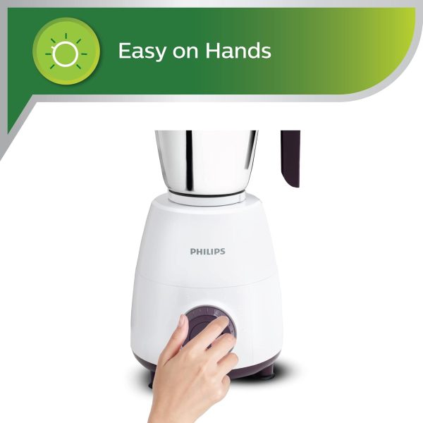 Philips HL7505/00, 500 Watt 3 Jar Mixer Grinder with Leak Proof and Spill Proof Jars, Easy Locking system, White